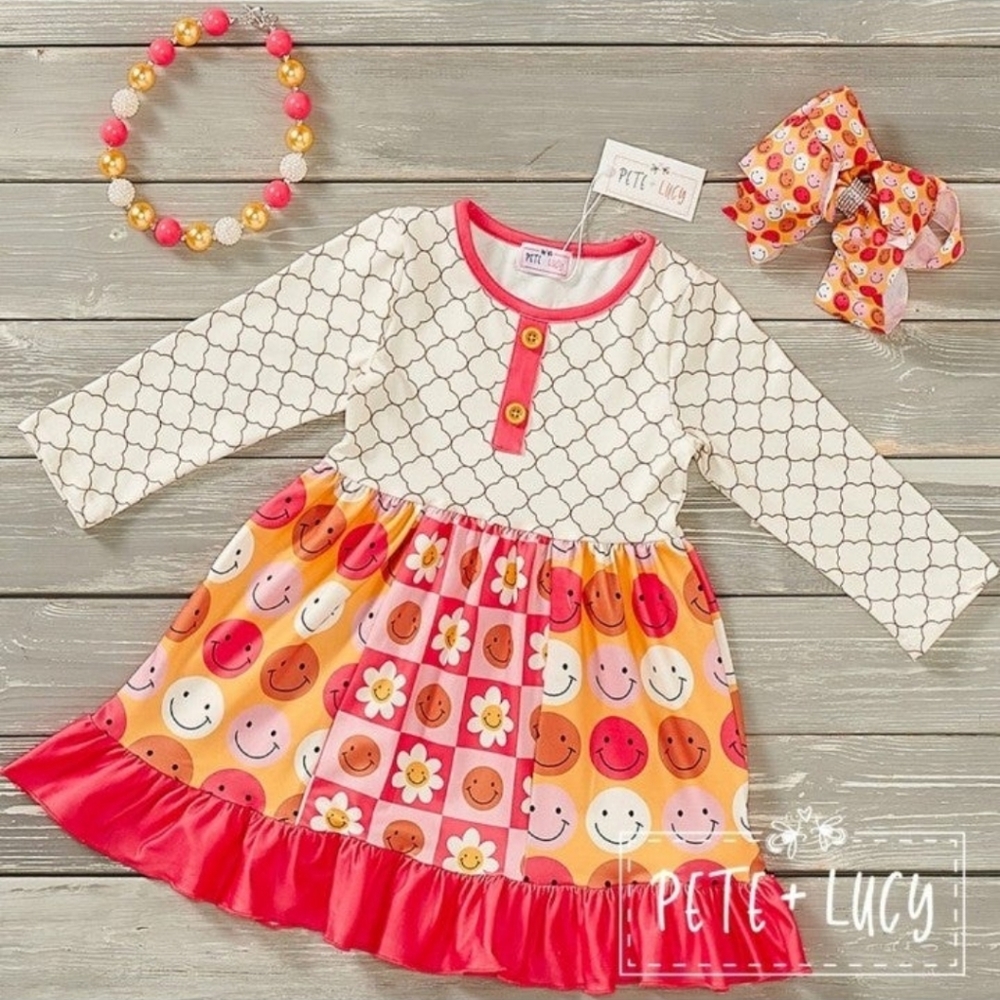 Toddler girl Boutique long sleeve dress